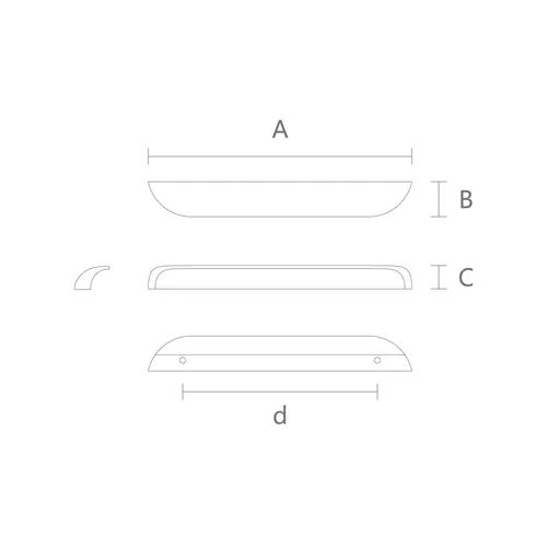 Long half oval wood cabinet knobs for bedroom furniture